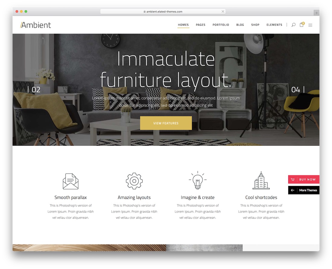 ambient wordpress theme for architects