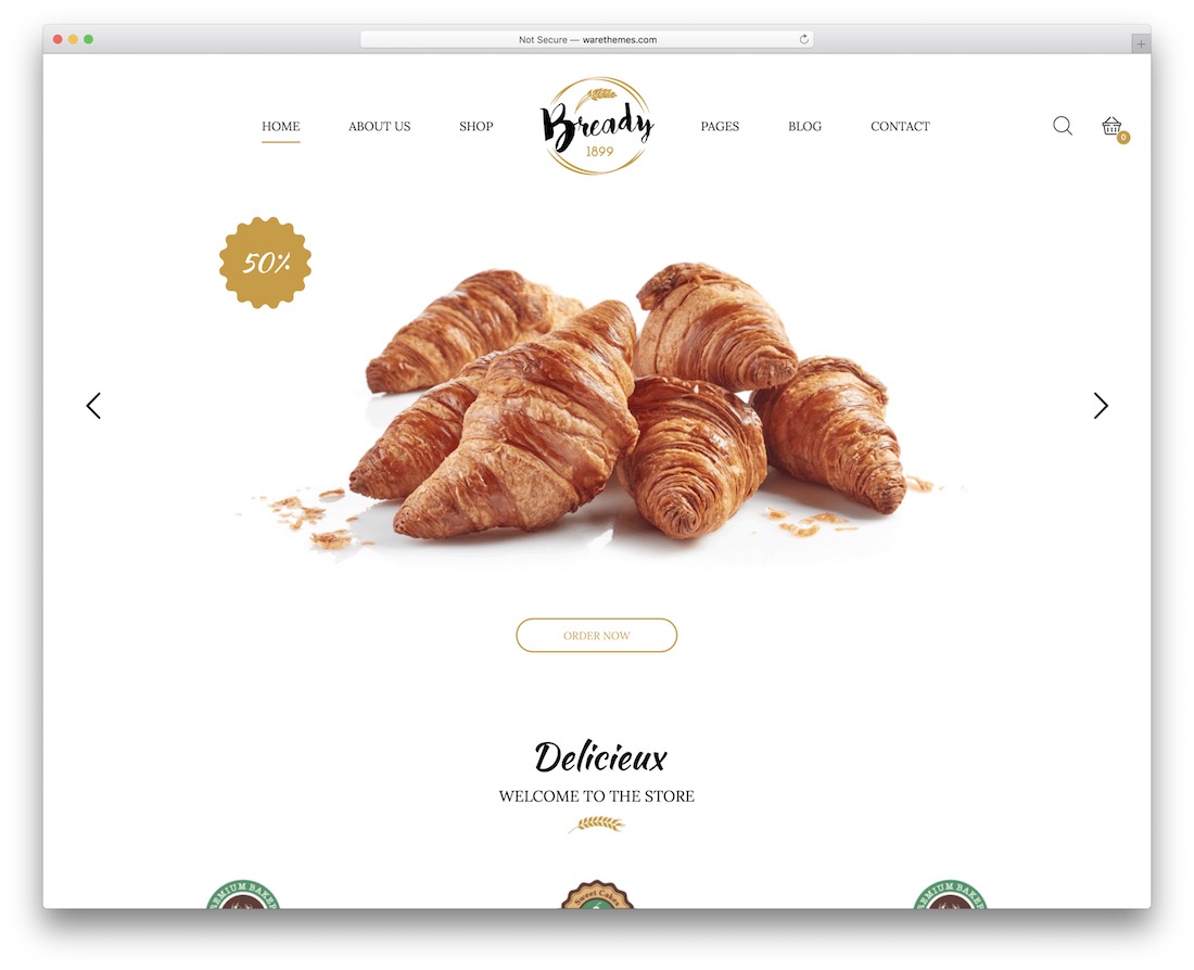 bready bakery website template