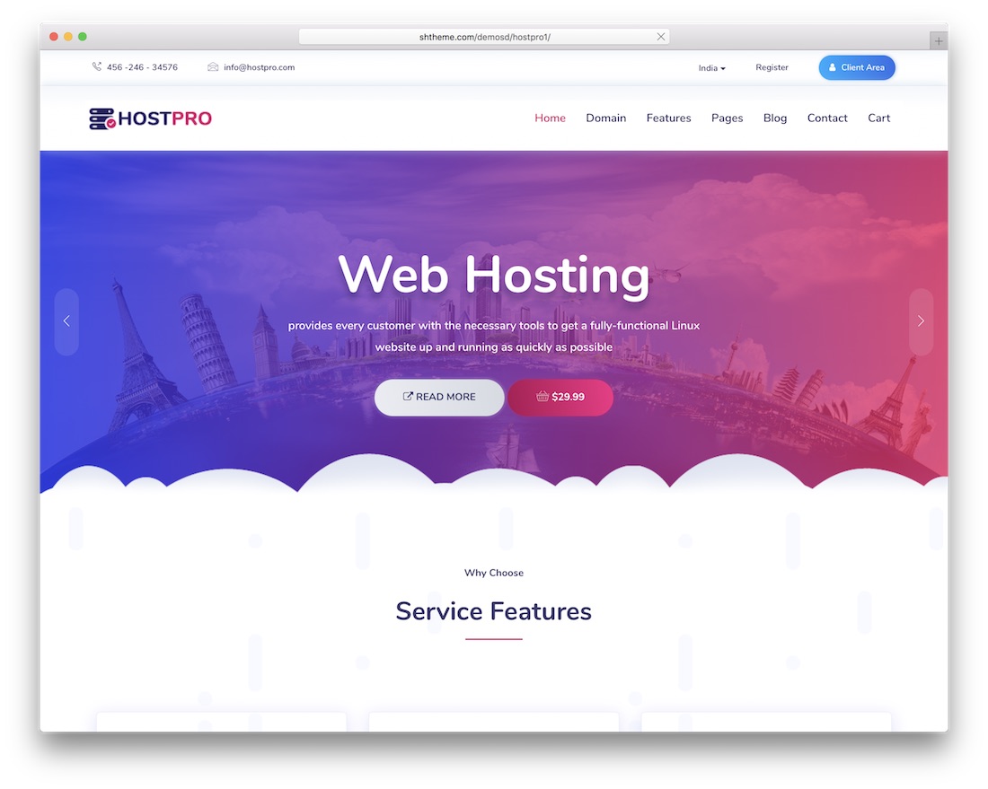 hostpro hosting wordpress theme