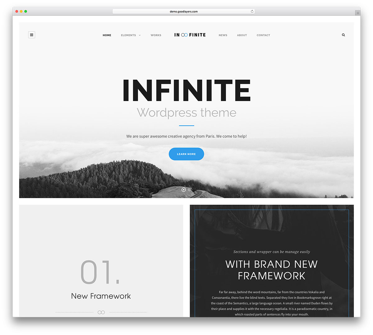 infinite corporate WordPress theme