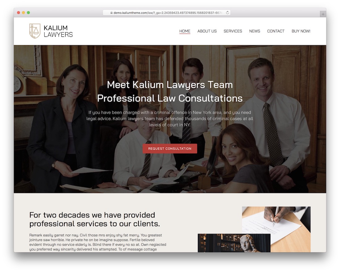 kalium lawyer wordpress theme