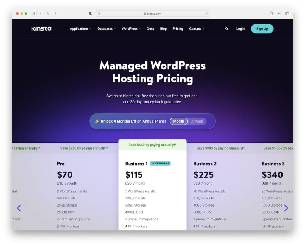 kinsta monthly pricing