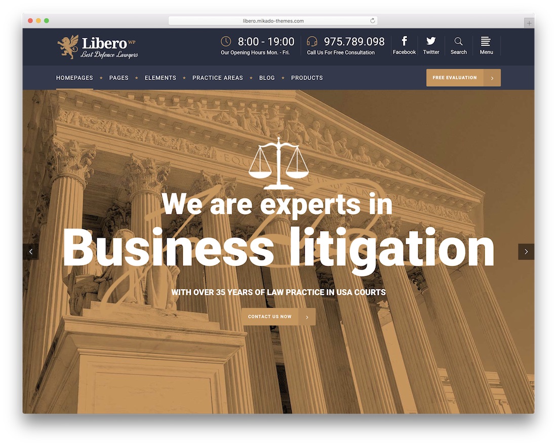 libero best lawyer wordpress theme