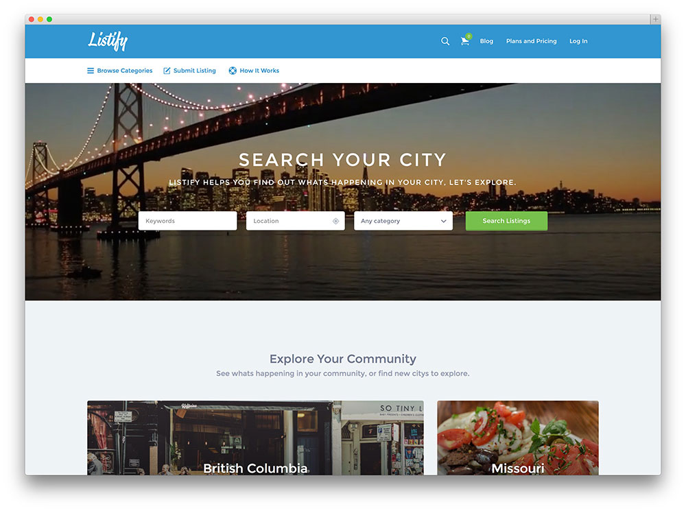 listify - locations search engine