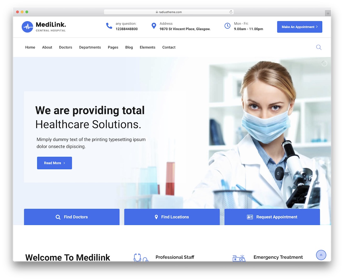 medilink health medical wordpress theme
