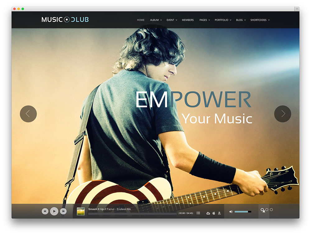 music club WordPress theme