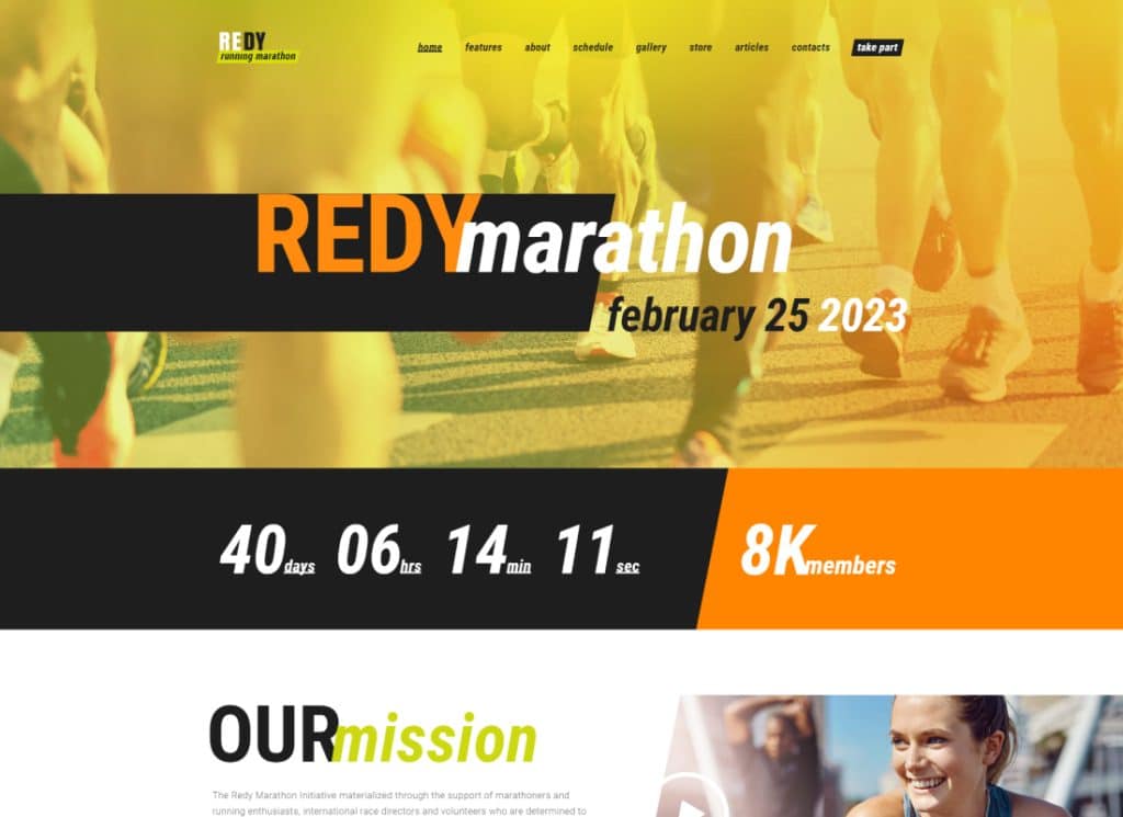 Redy - Marathon & Running Sports WordPress Theme