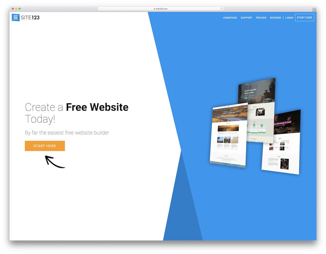 site123 free drag and drop website builder