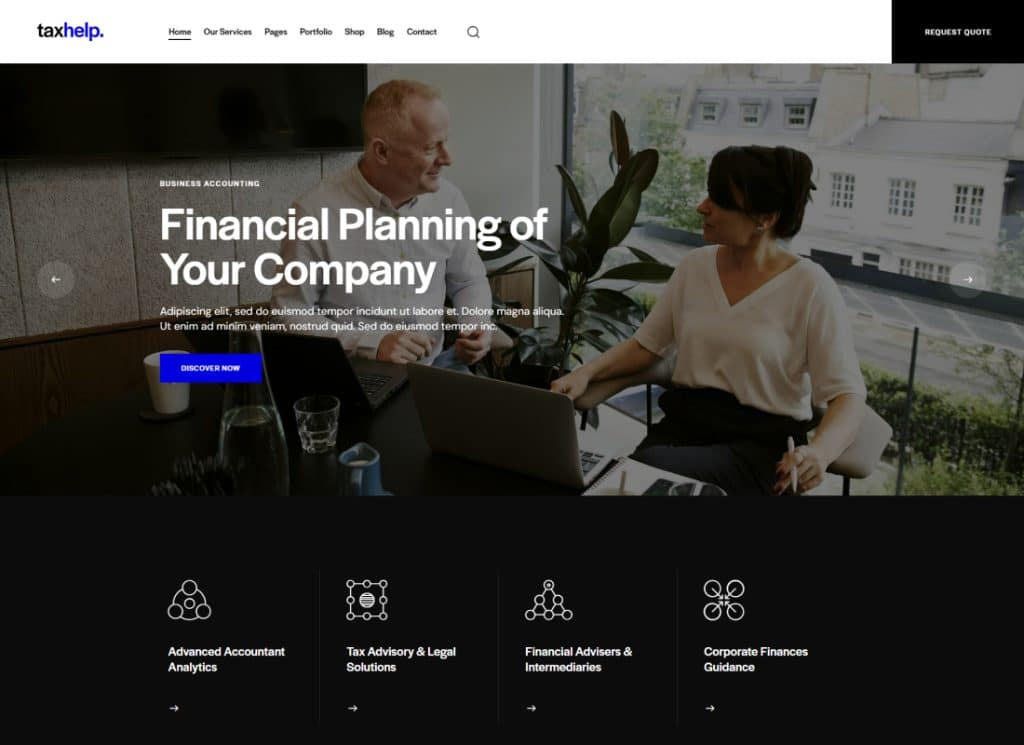 Tax Help | Finance & Business Accounting Adviser WordPress Theme